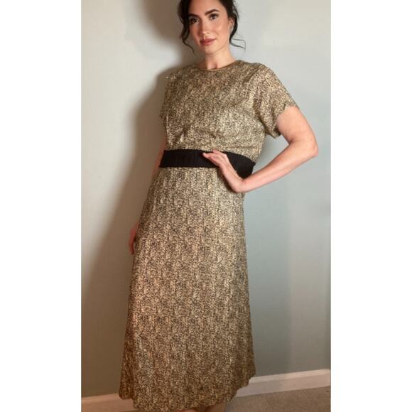 Dries Van Noten Iconic Gorgeous Column Dress ~ Gold Metallic Black ~ Sz 44 - Picture 3 of 8